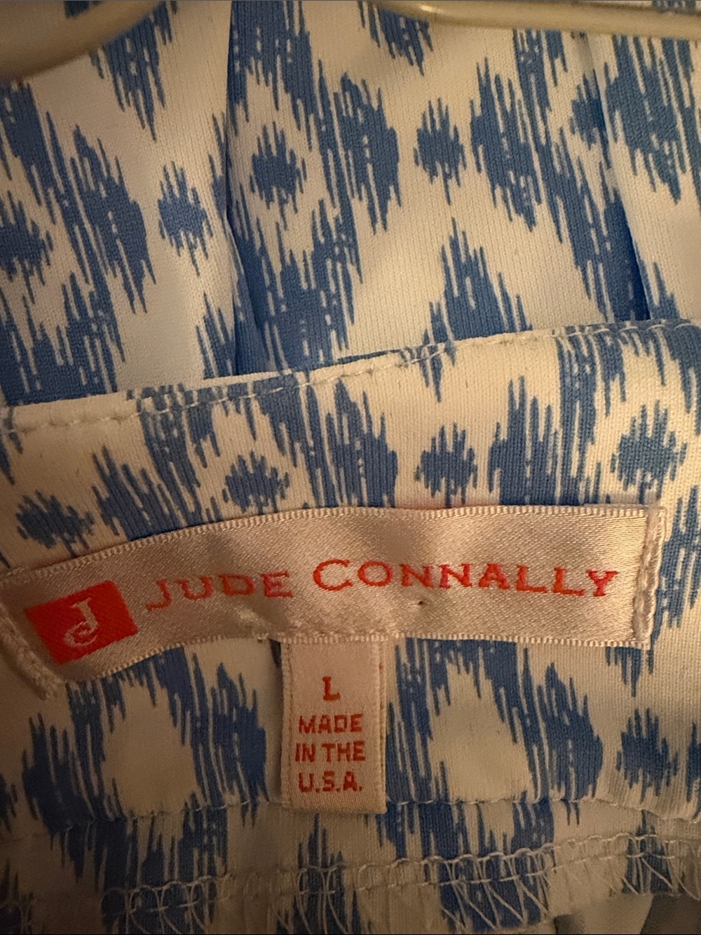 Jude Connally Light Blue and White Dress Size L - Picture 2 of 2
